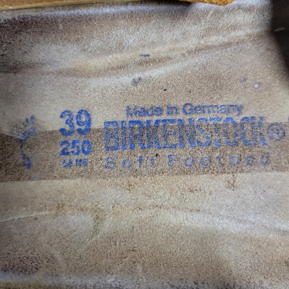 Birkenstock Arizona Soft Footbed Leather Sandals In Softy Orange Size 39. - Picture 11 of 11